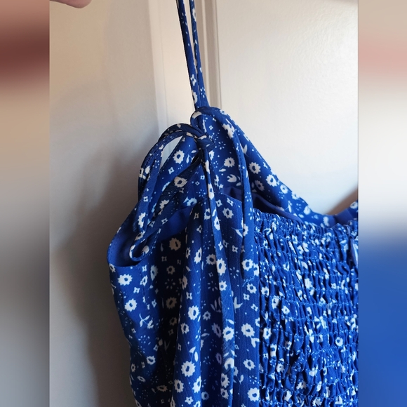 Blue Floral Midi Dress - Picture 4 of 5